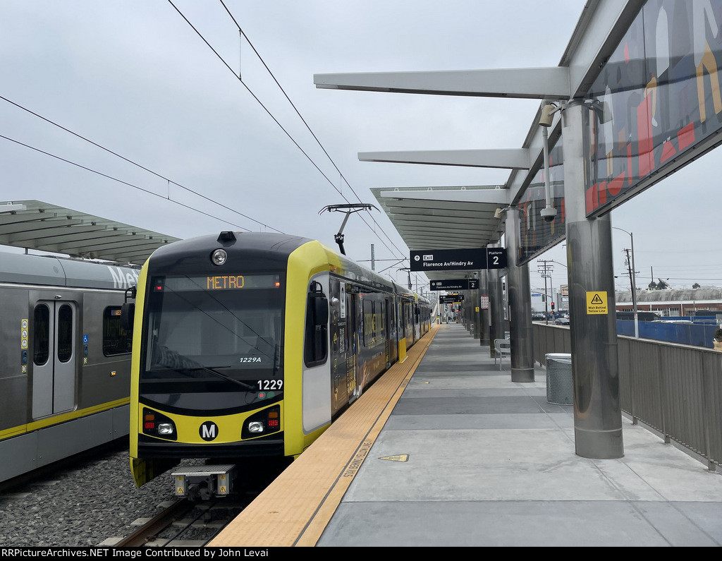 LACMTA light rail at Westchester/Veterans Sta in Inglewood 